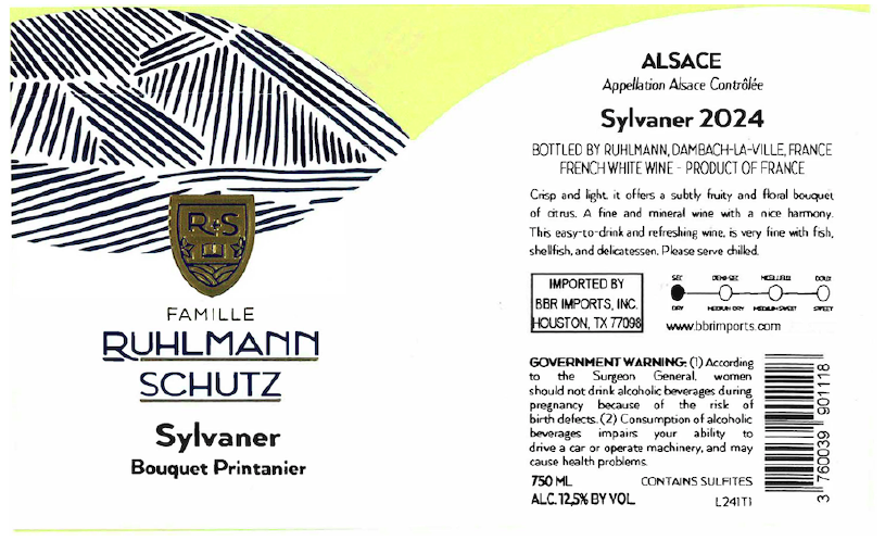 TABC label artwork for FAMILLE RUHLMANN SCHUTZ BOUQUET PRINTANIER