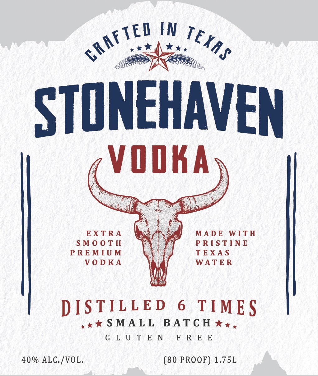 TABC label artwork for Stonehaven Vodka