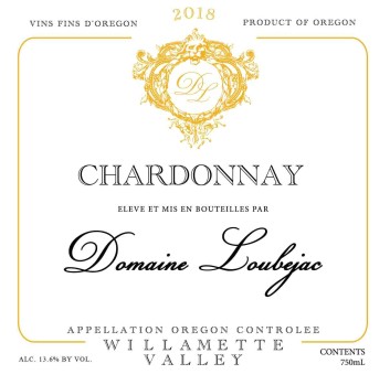 TABC label artwork for Domaine Loubejac Chardonnay Willamette