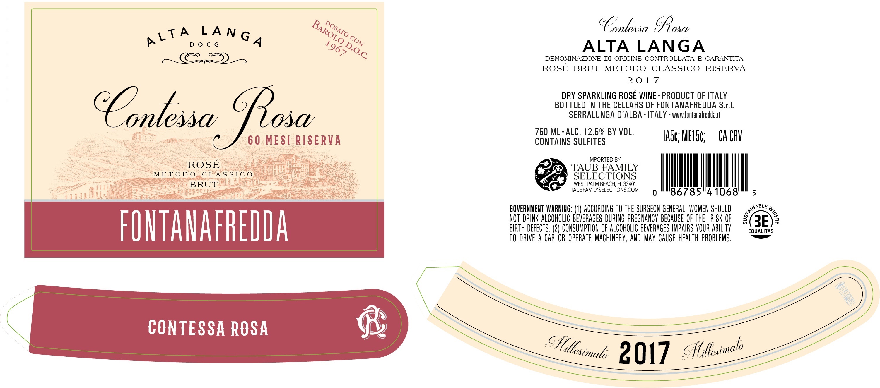 TABC label artwork for FONTANAFREDDA CONTESSA ROSA