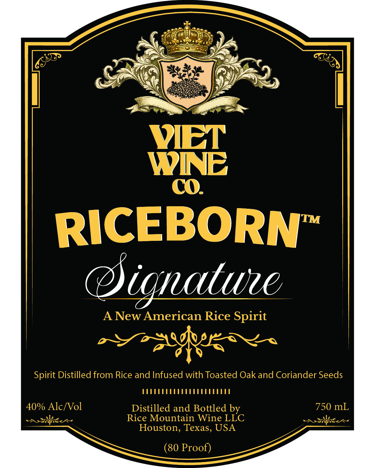 TABC label artwork for RICEBORN SIGNATURE