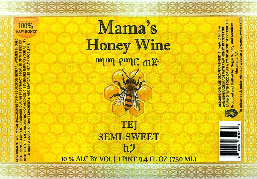 TABC label artwork for Mama's Honey Wine Semi Sweet