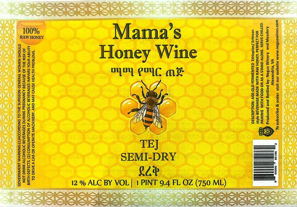 TABC label artwork for Mama's Honey Semi Dry