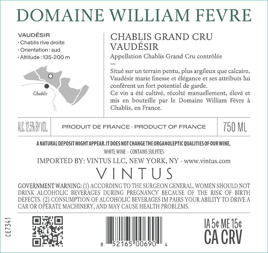 TABC label artwork for Domaine William Fevre Chablis Grand Cru Vaudesir