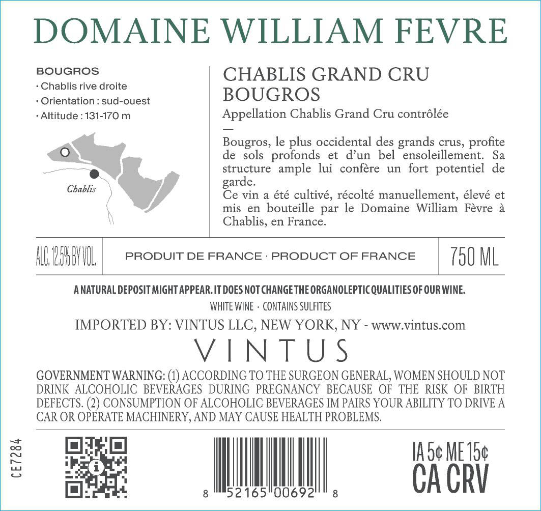 TABC label artwork for Domaine William Fevre Chablis Grand Cru Bougros