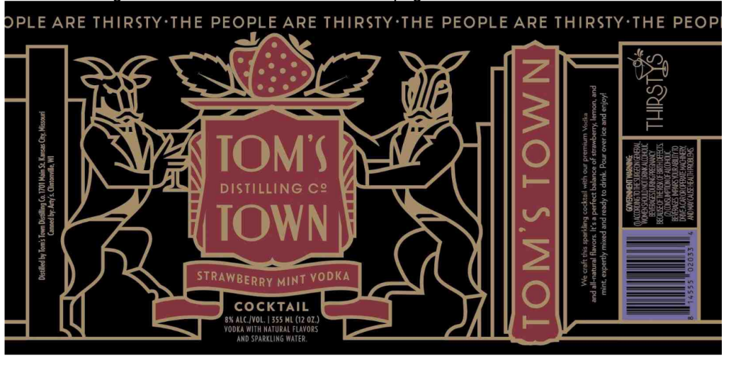 TABC label artwork for TOMS TOM STRAWBERRY MINT RTD