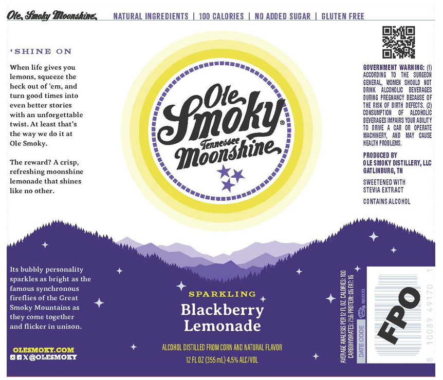 TABC label artwork for OLE SMOKY SPARKLING BLACKBERRY LEMONADE RTD 4.5%
