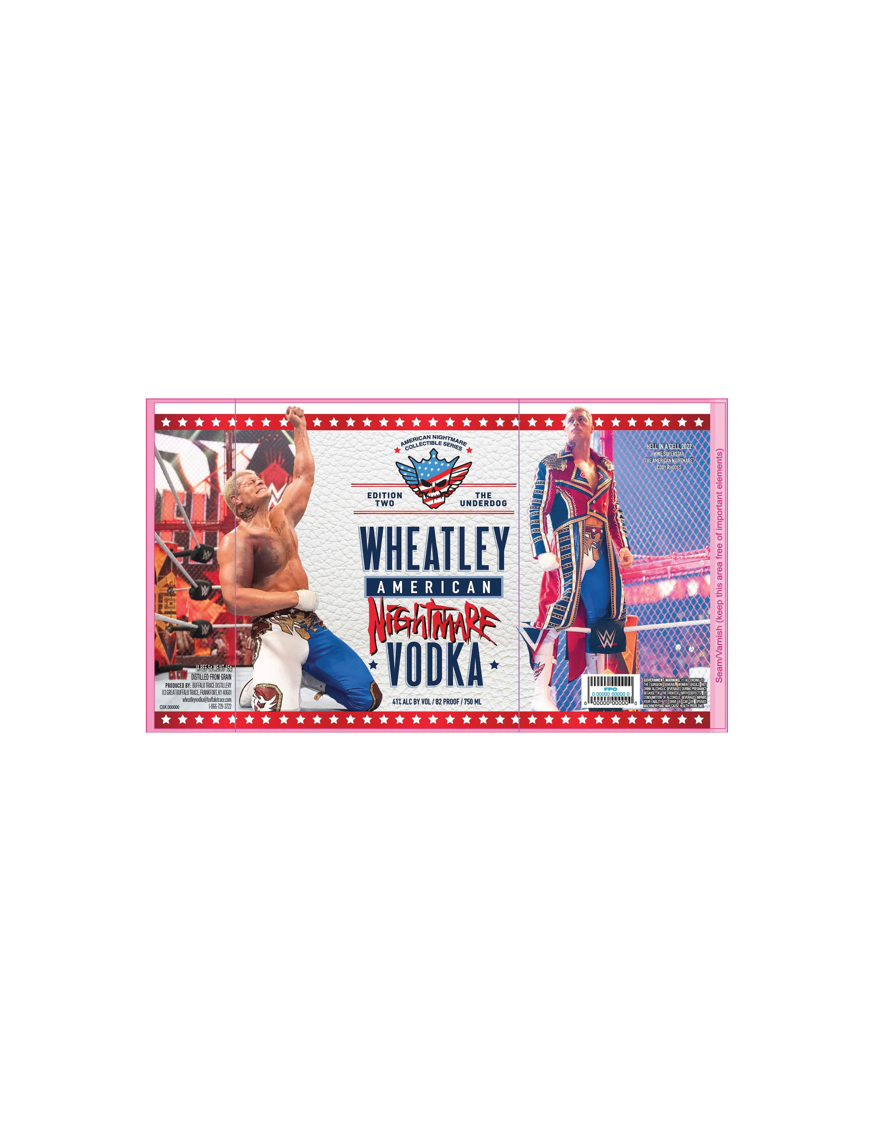 TABC label artwork for Wheatley American Nightmare Vodka Edition Two