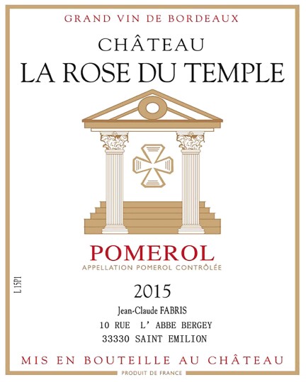 TABC label artwork for Ch La Rose du Temple Pomerol