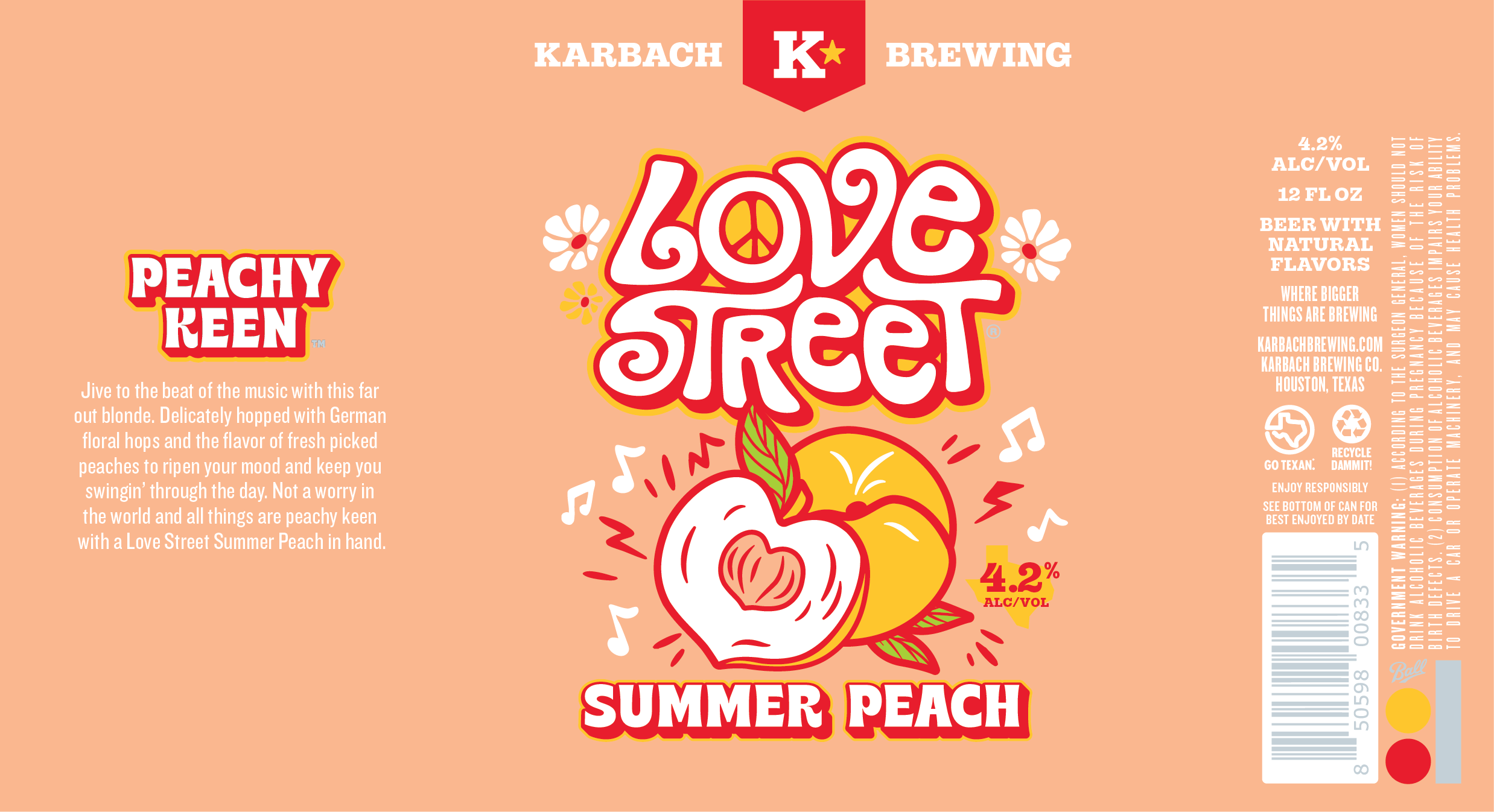 TABC label artwork for Love Street Summer Peach