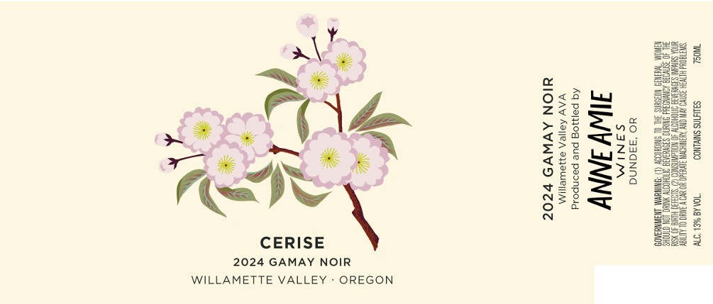 TABC label artwork for ANNE AMIE GAMAY NOIR WILLAMETTE VALLEY CERISE