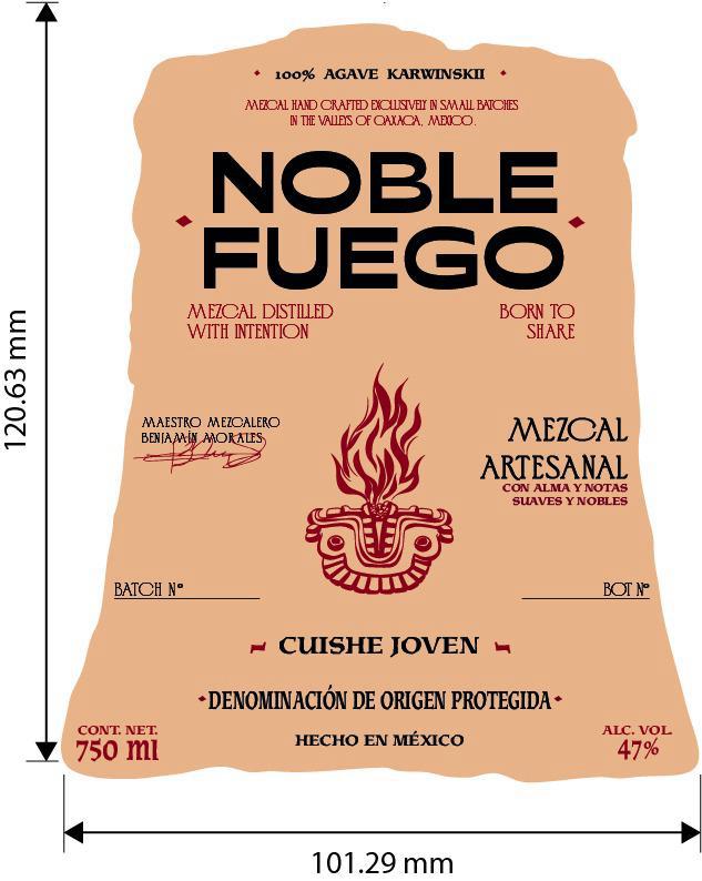 TABC label artwork for CUISHE JOVEN MEZCAL