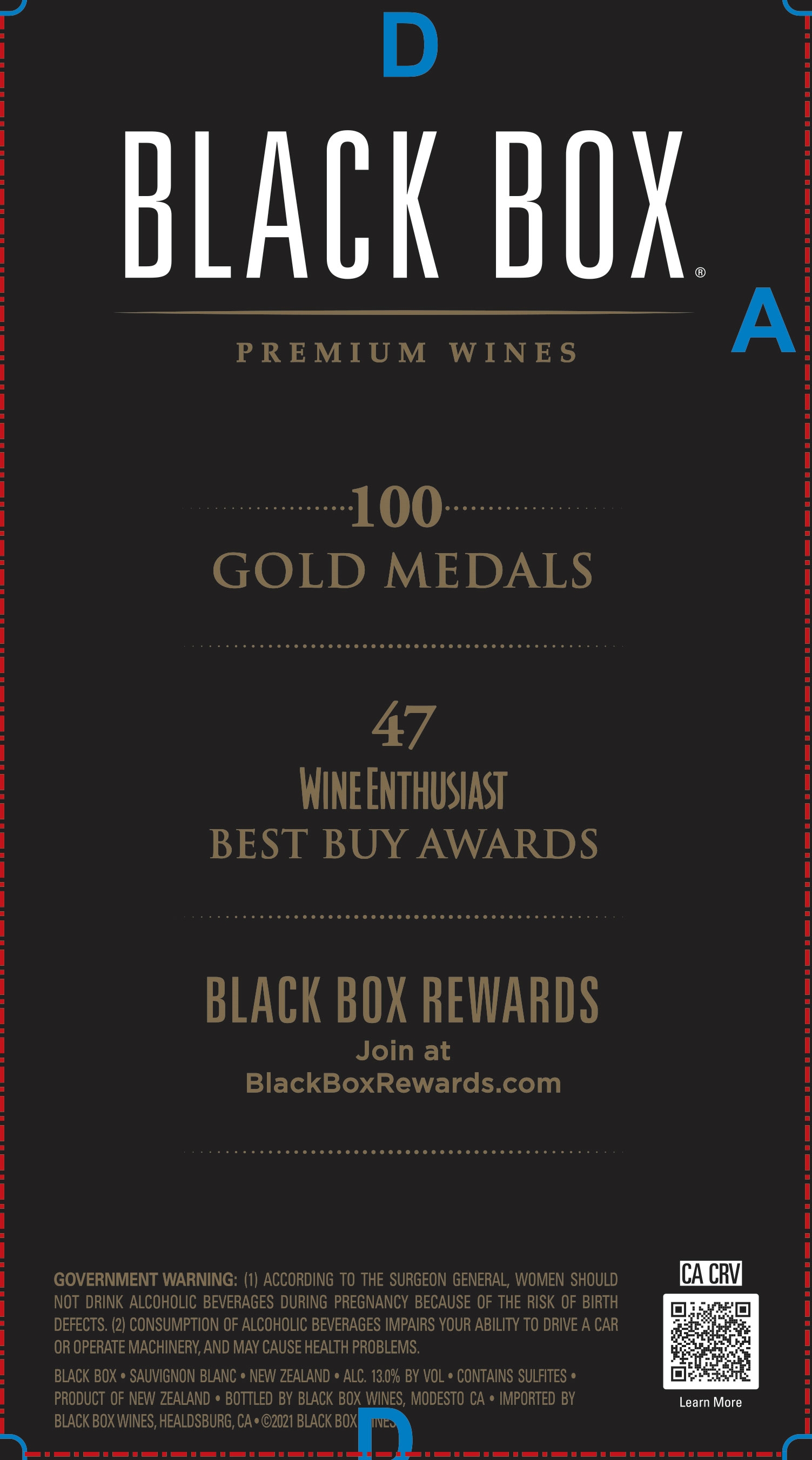 TABC label artwork for Black Box Sauvignon Blanc New Zealand