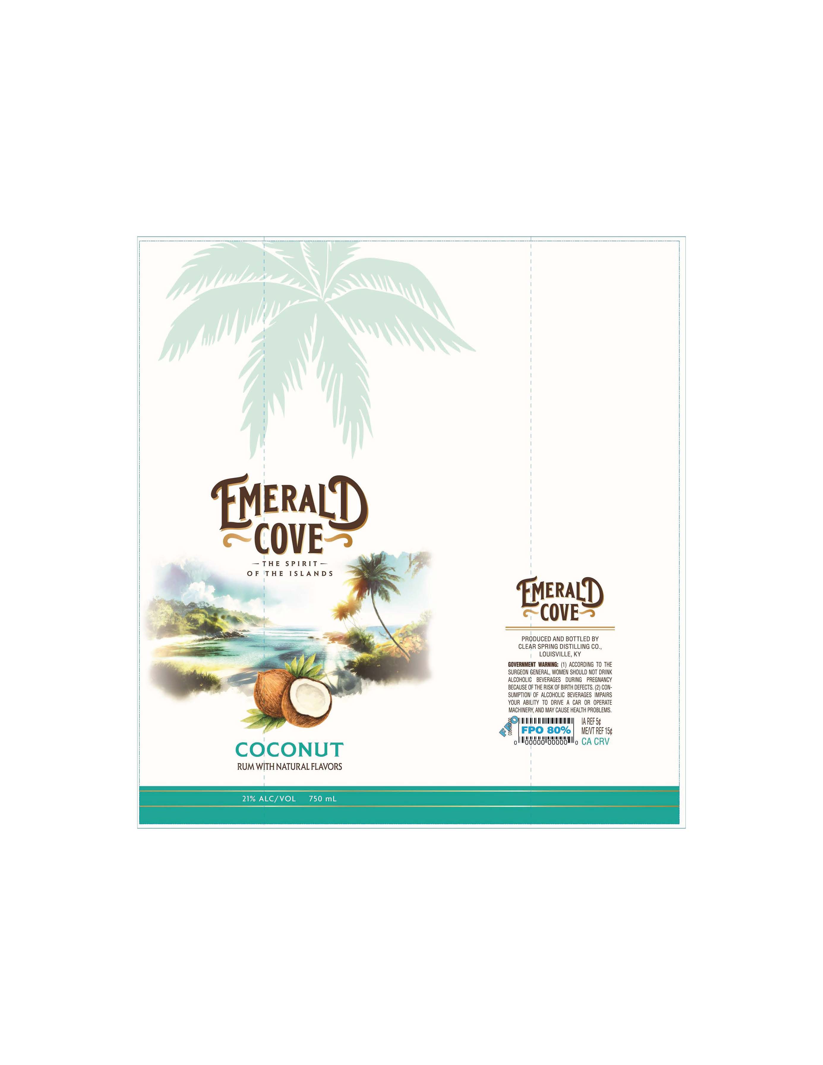 TABC label artwork for Emerald Cove Coconut Rum