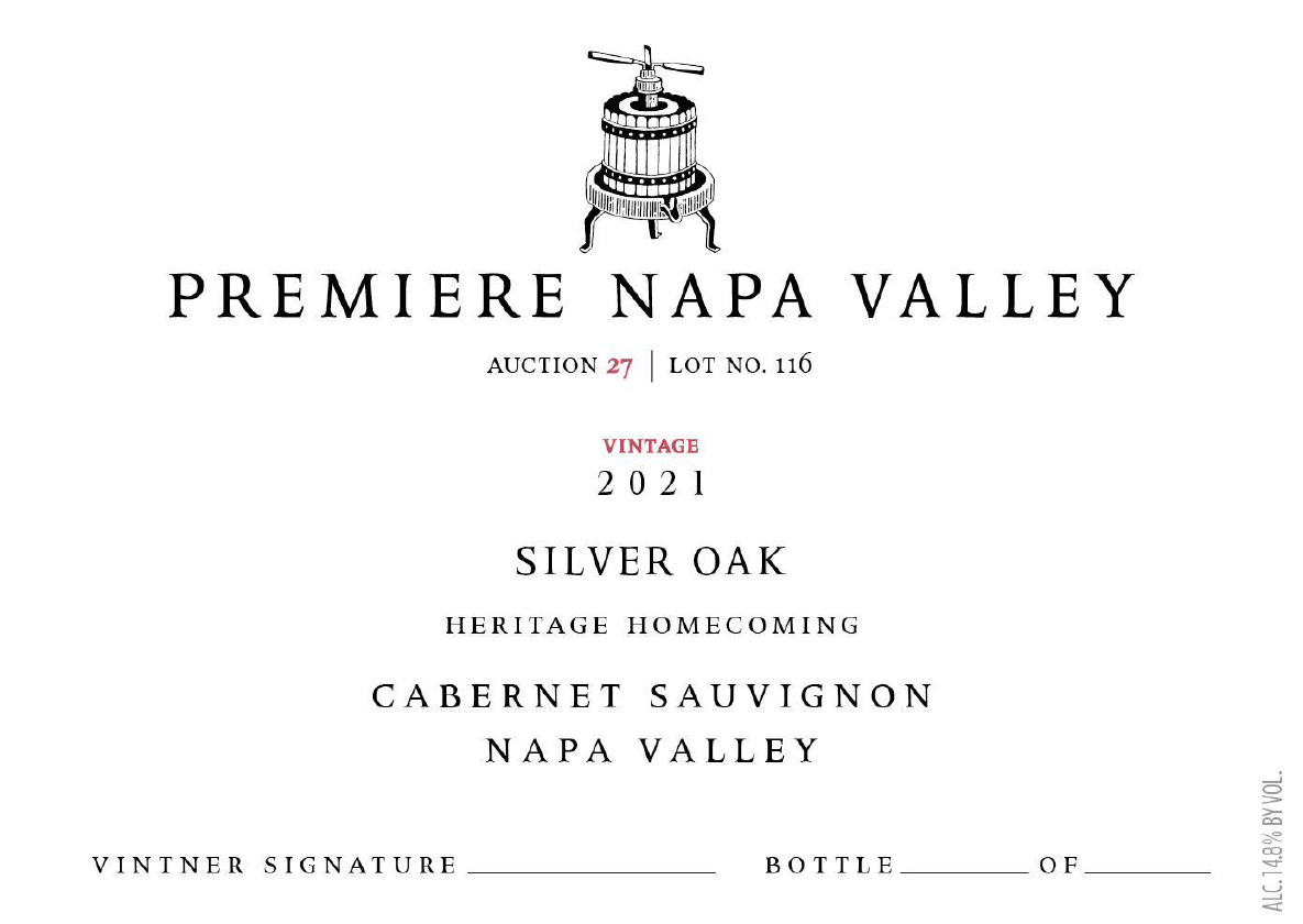 TABC label artwork for PNV Silver Oak Cabernet