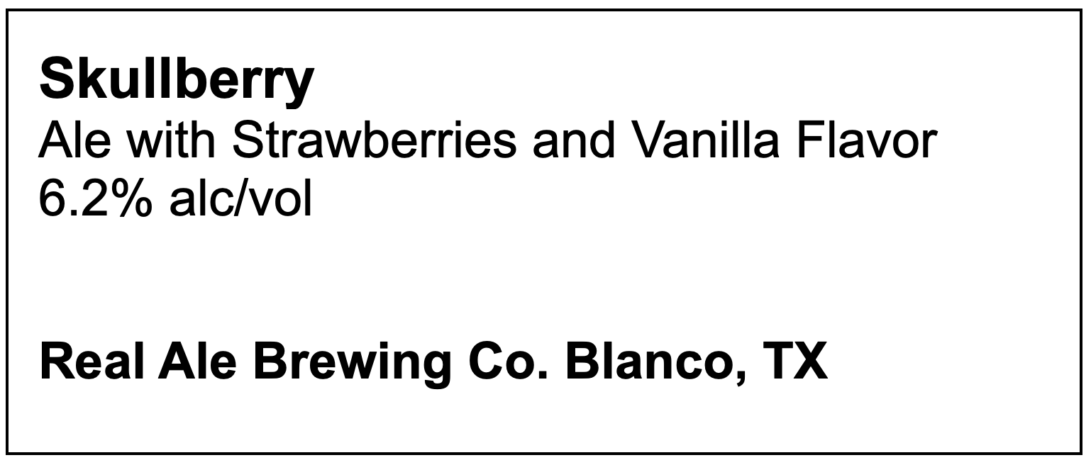 TABC label artwork for Skullberry