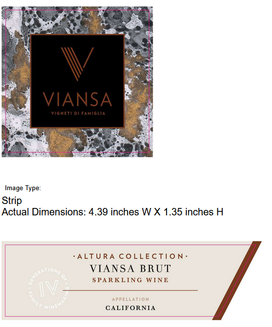 TABC label artwork for Viansa Altura Collection Brut Sparkling Wine California