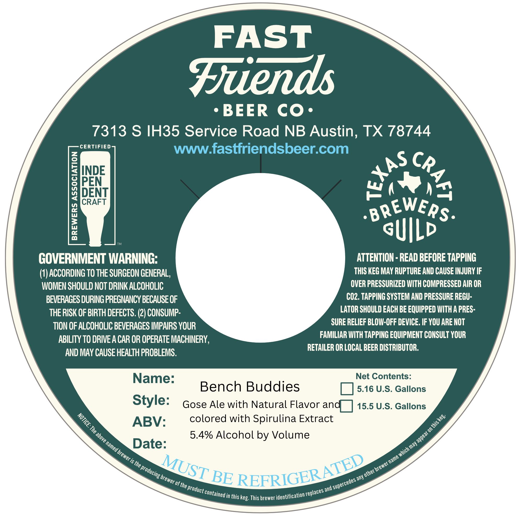 TABC label artwork for Bench Buddies