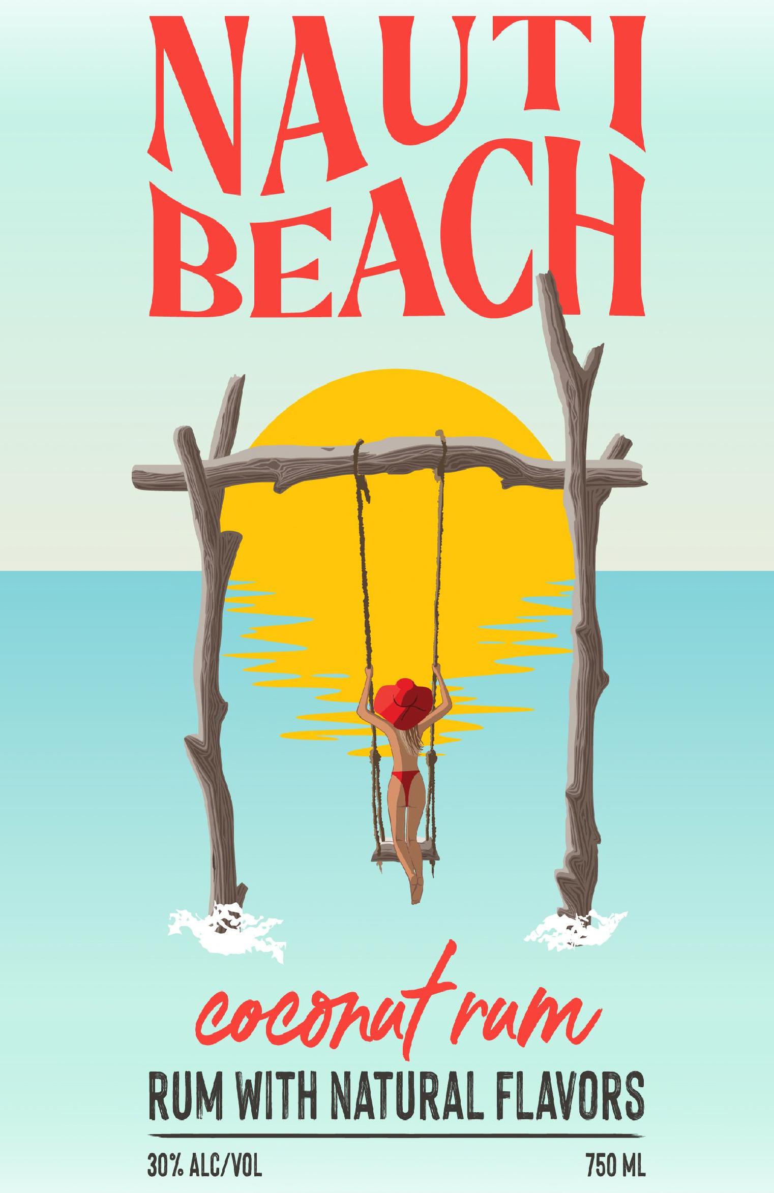TABC label artwork for NAUTI BEACH COCONUT RUM