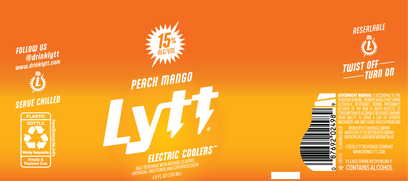 TABC label artwork for LYTT PEACH MANGO