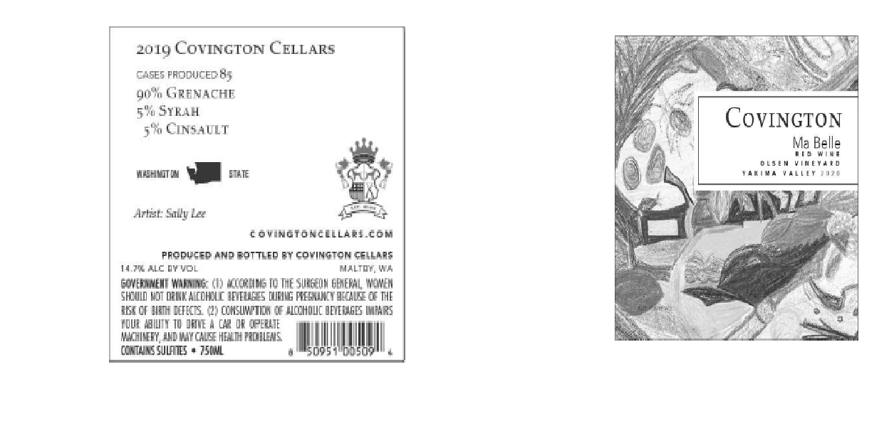 TABC label artwork for COVINGTON MA BELLE