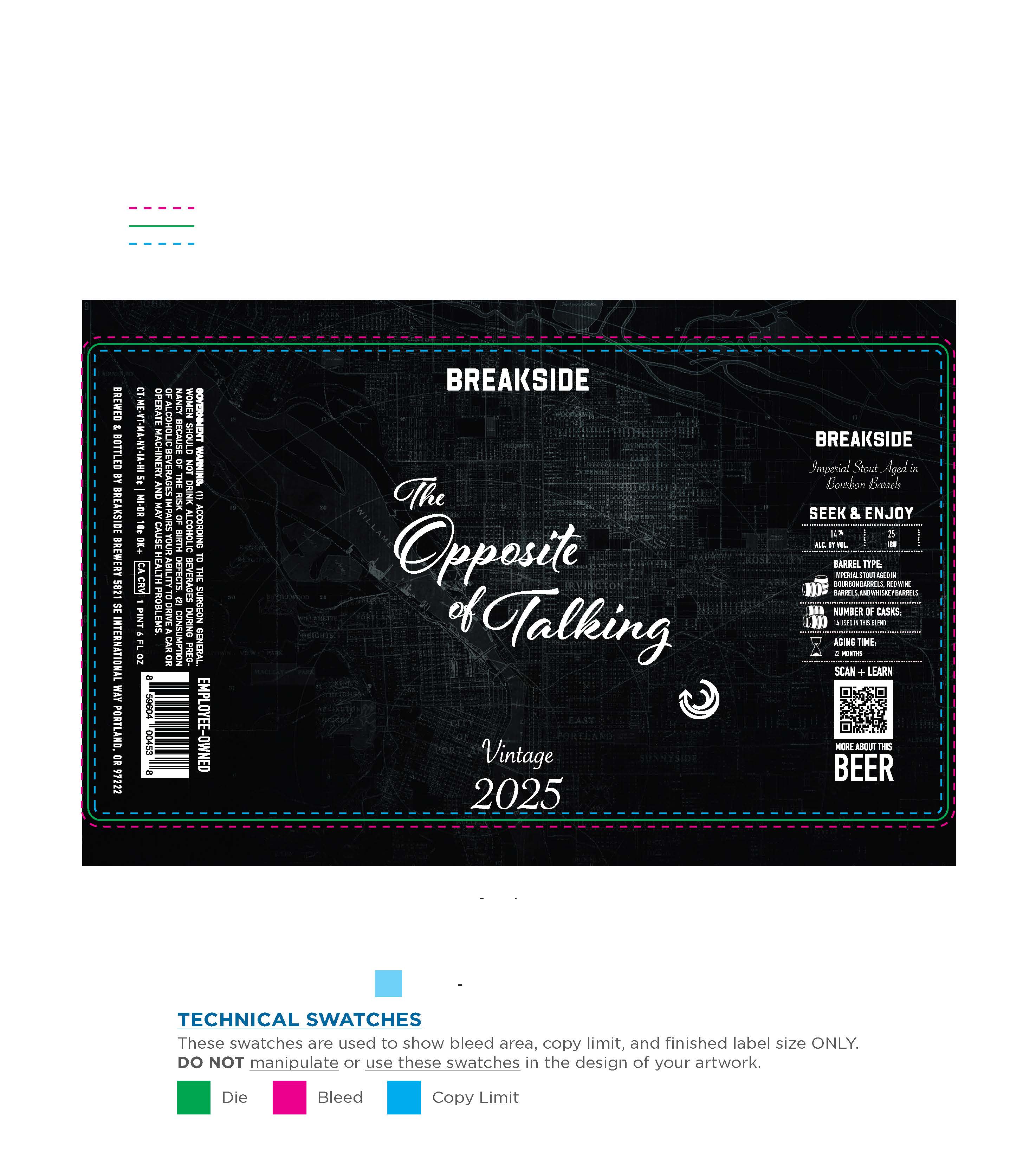 TABC label artwork for Opposite of Talking