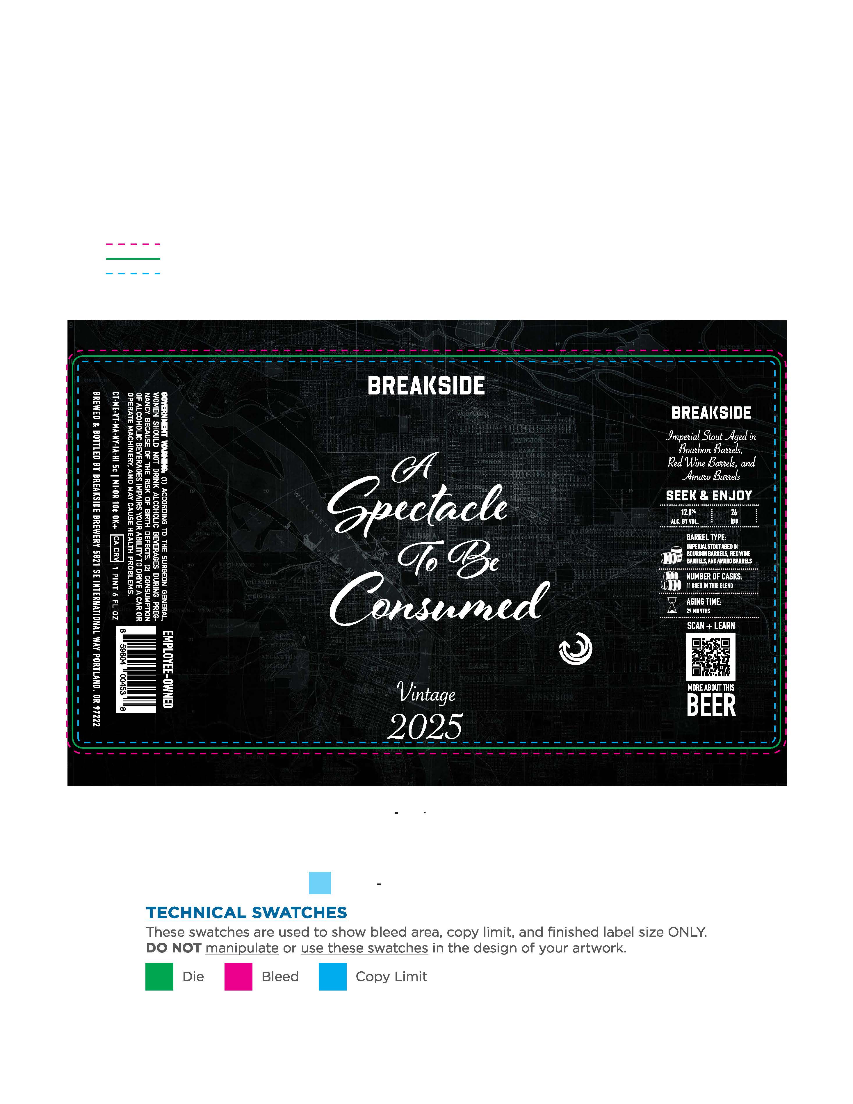 TABC label artwork for A Spectacle To Be Consumed