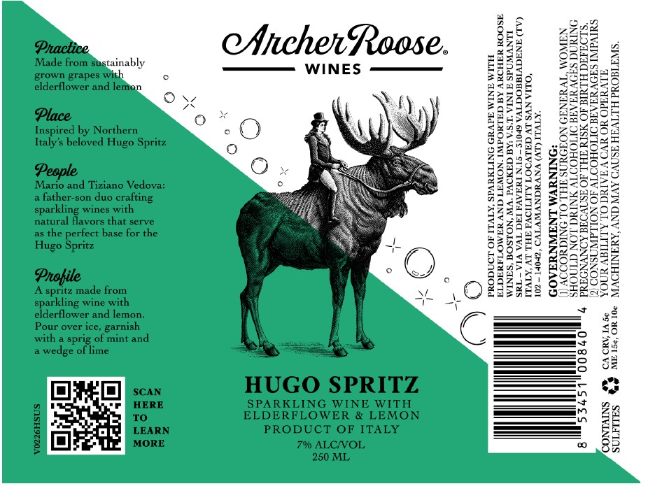 TABC label artwork for Archer Roose Hugo Spritz
