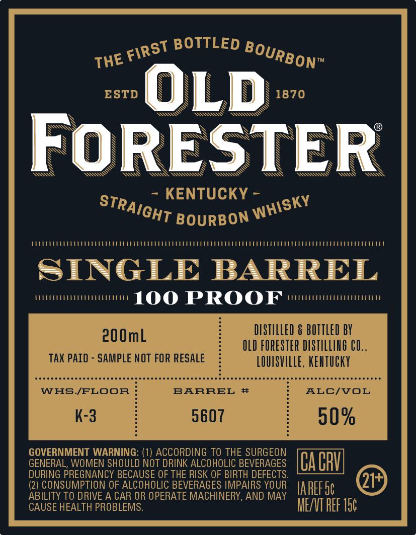 TABC label artwork for Old Forester Single Barrel