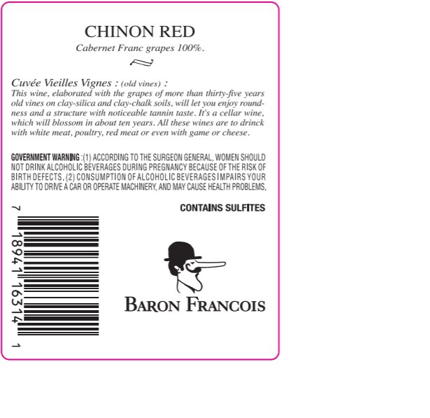 TABC label artwork for DOMAINE DU COLOMBIER VIEILLES VIGNES CHINON