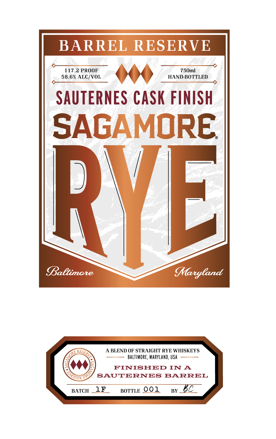 TABC label artwork for Sagamore Barrel Reserve Sauternes Cask Finish Straight Rye Whiskey