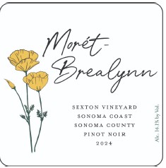 TABC label artwork for Moret-Brealynn Pinot Noir, Sexton Vineyard