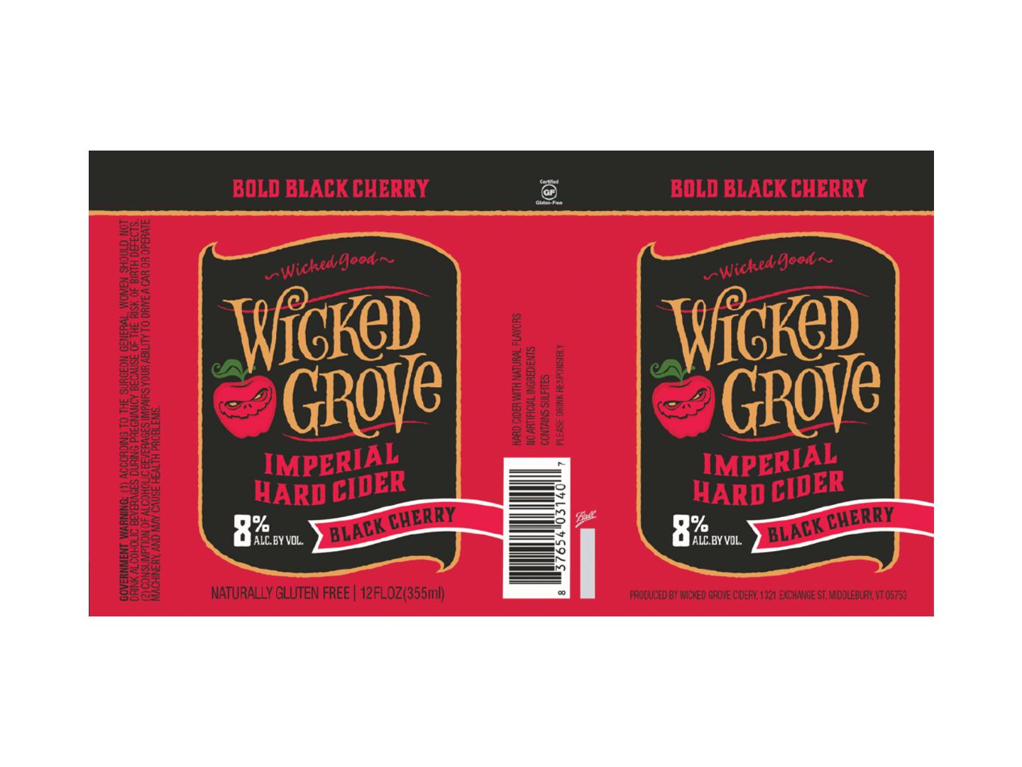 TABC label artwork for Wicked Grove Imperial  Hard Cider Black Cherry