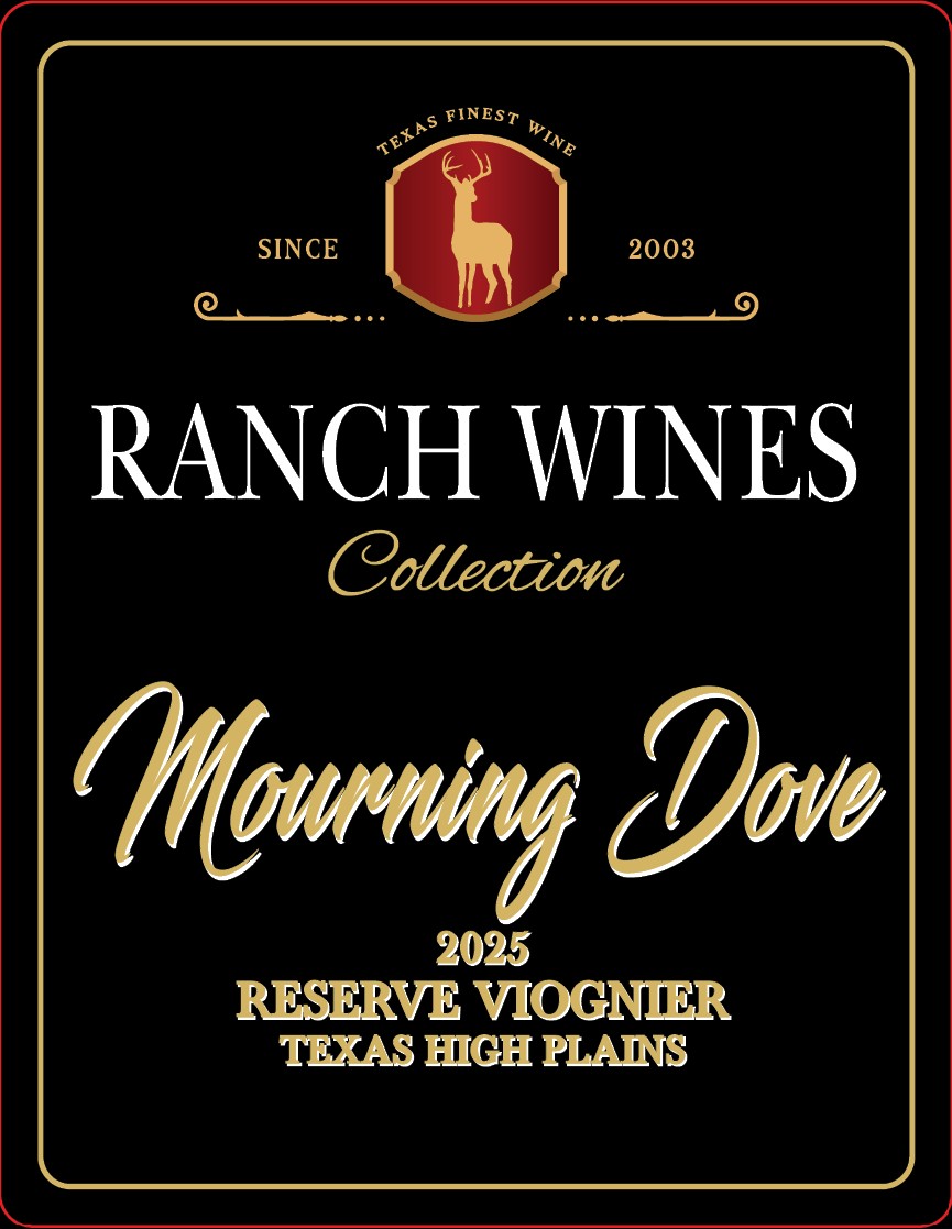 TABC label artwork for RANCH WINES MOURNING DOVE RESERVE VIOGNIER