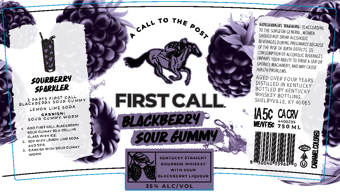 TABC label artwork for First Call Blackberry Sour Gummy