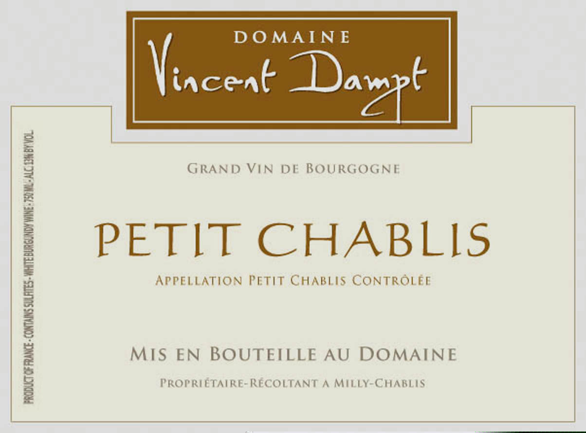 TABC label artwork for Petit Chablis, Domaine Vincent Dampt