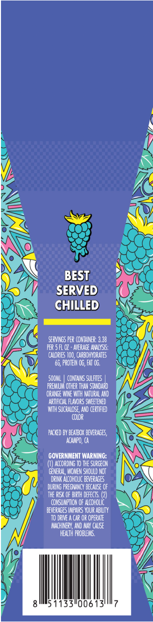 TABC label artwork for BEATBOX BLUE RAZZBERRY