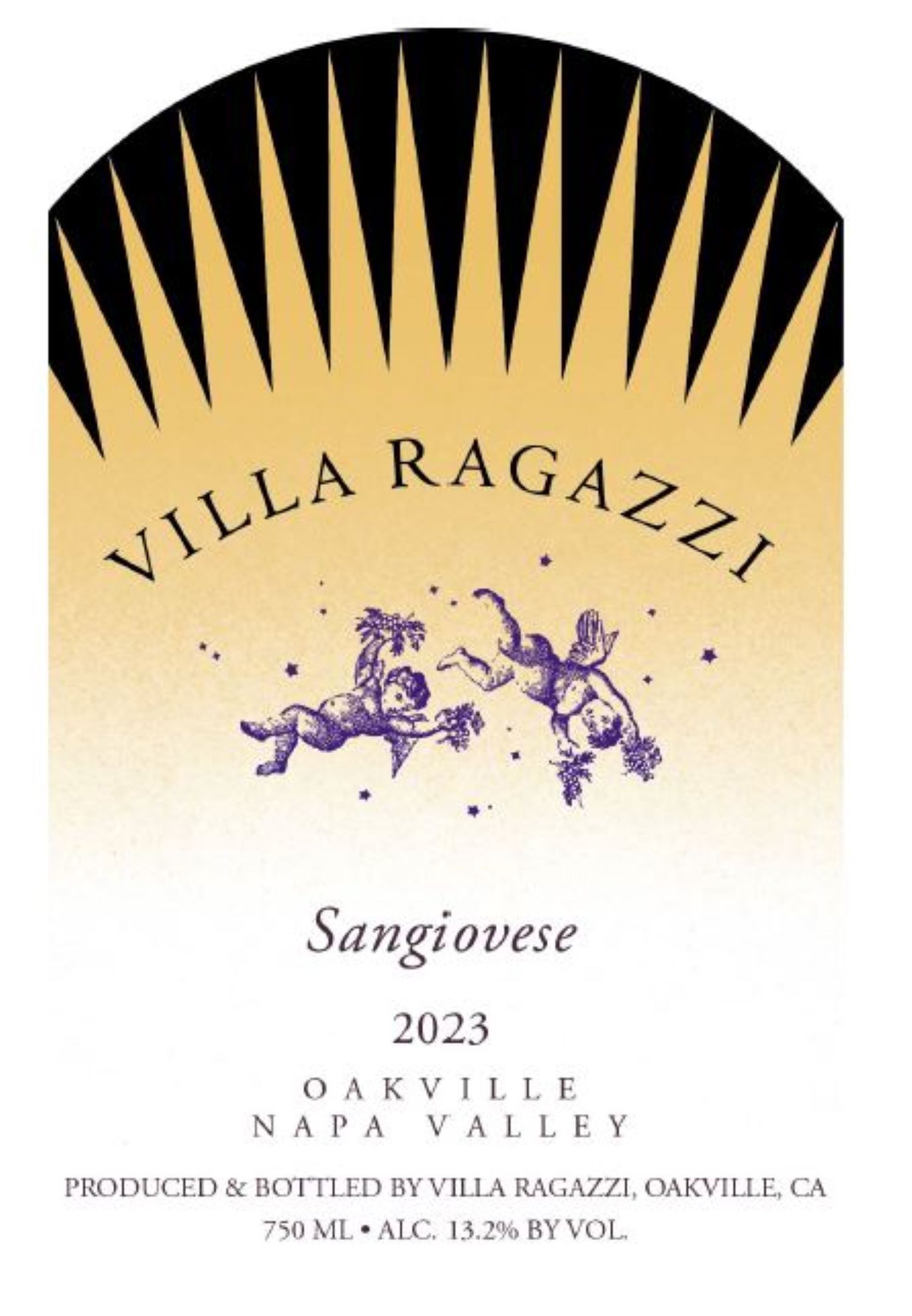 TABC label artwork for Villa Ragazzi 2023 Sangiovese Oakville Napa Valley