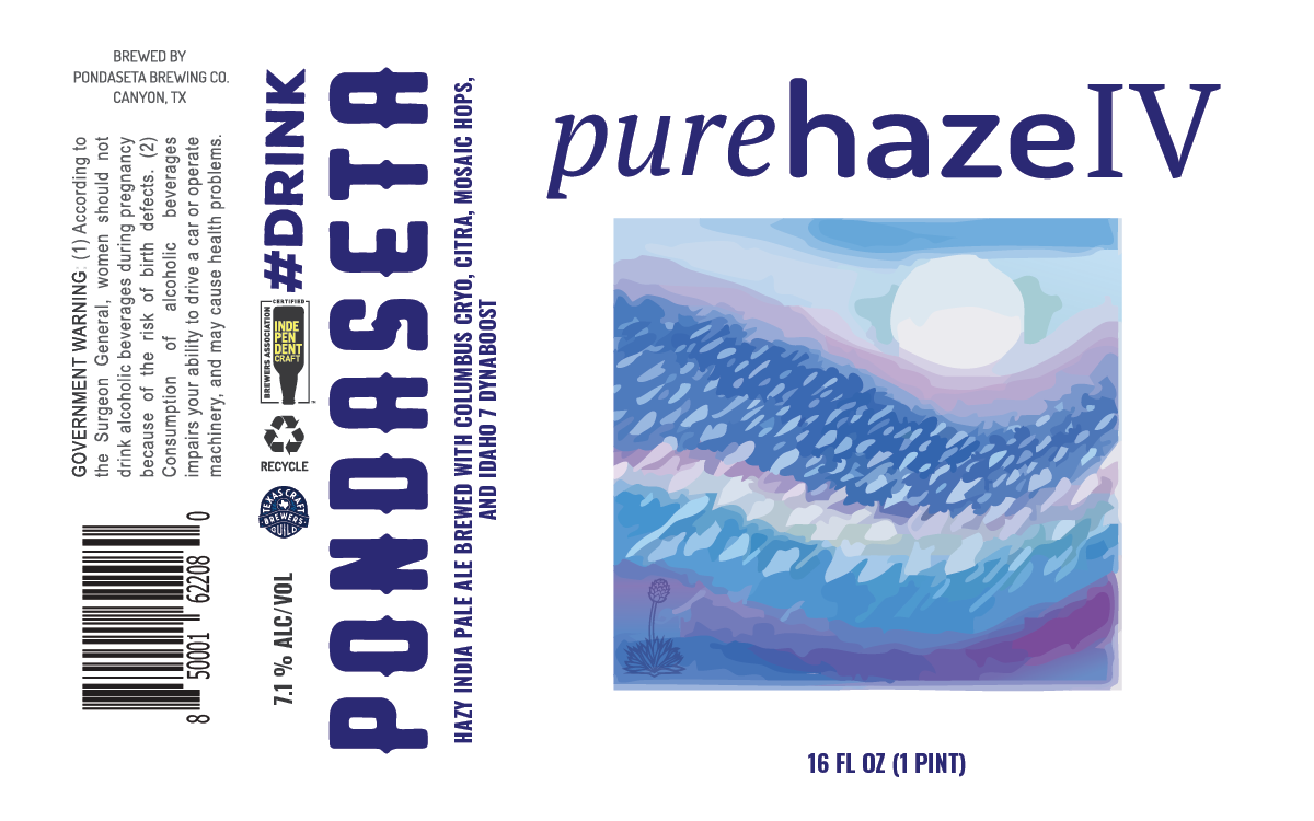 TABC label artwork for Pure Haze IV