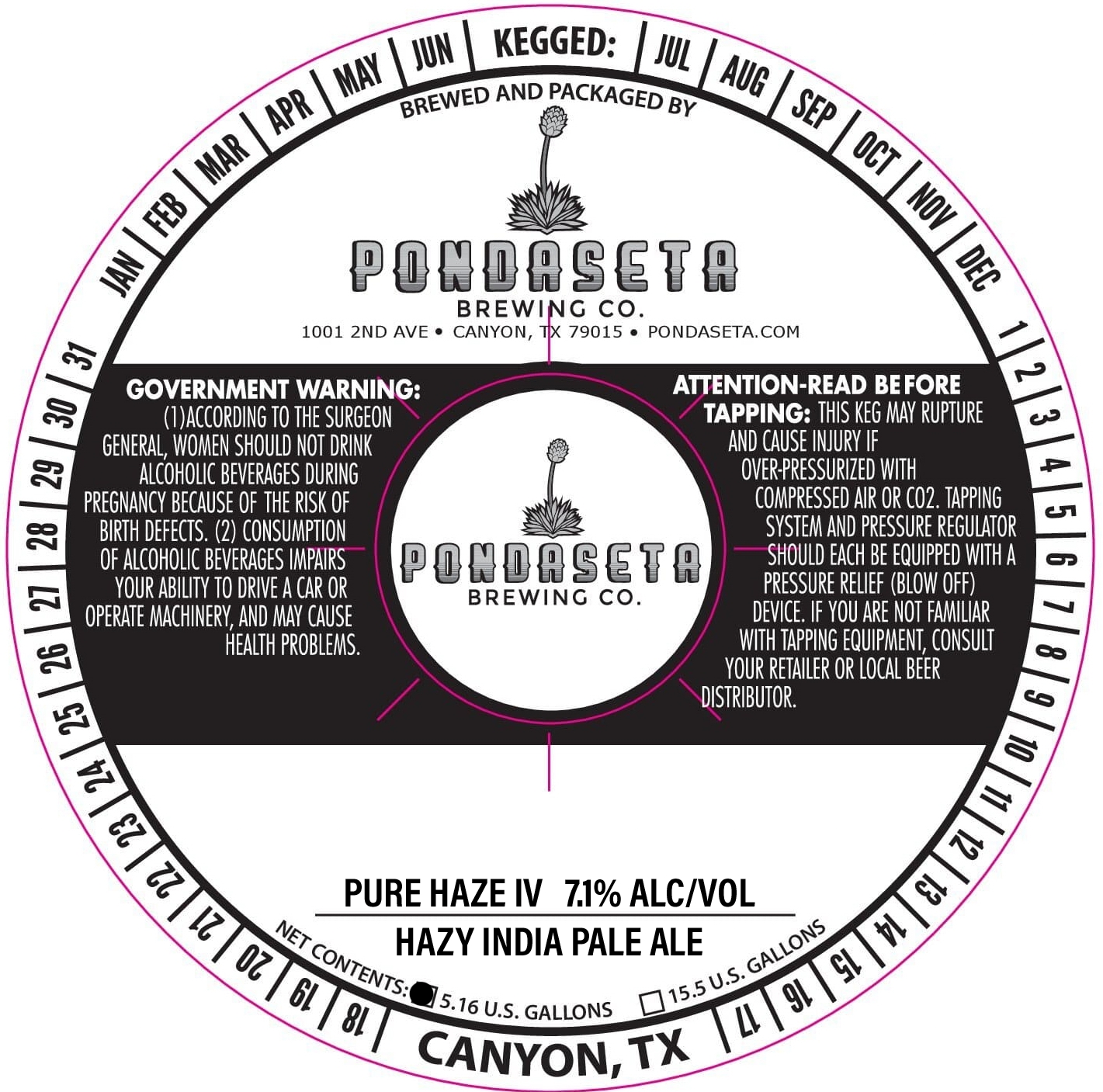 TABC label artwork for Pure Haze IV
