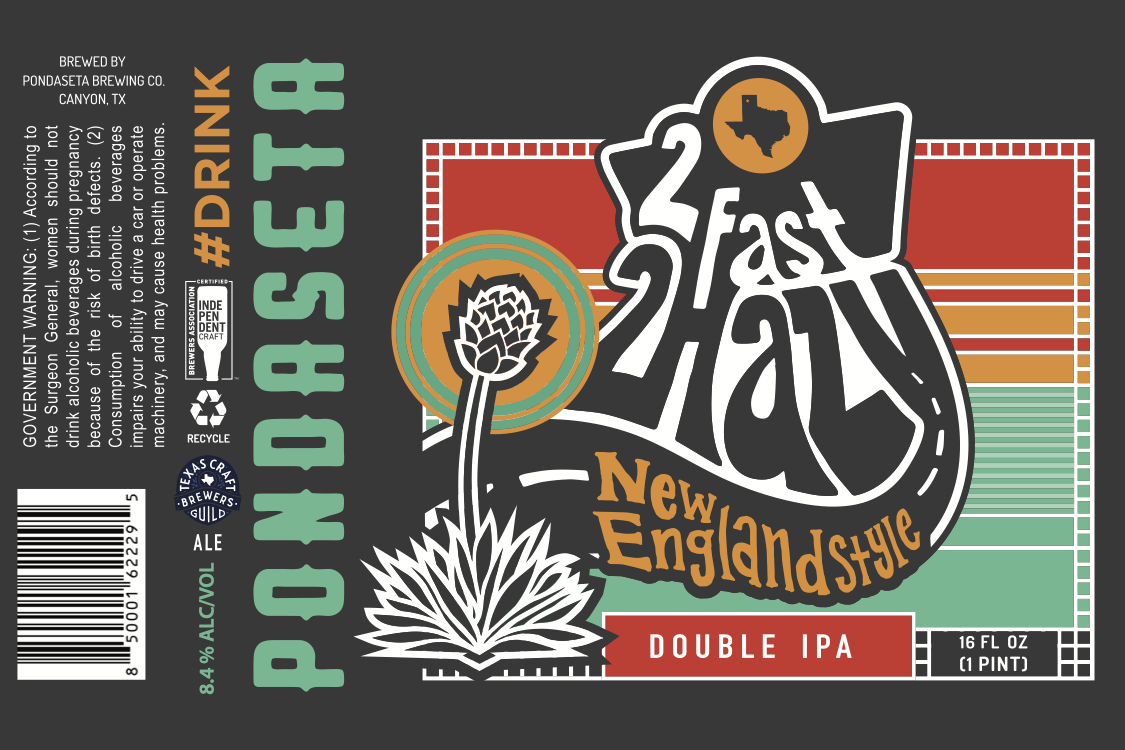 TABC label artwork for 2 Fast 2 Hazy