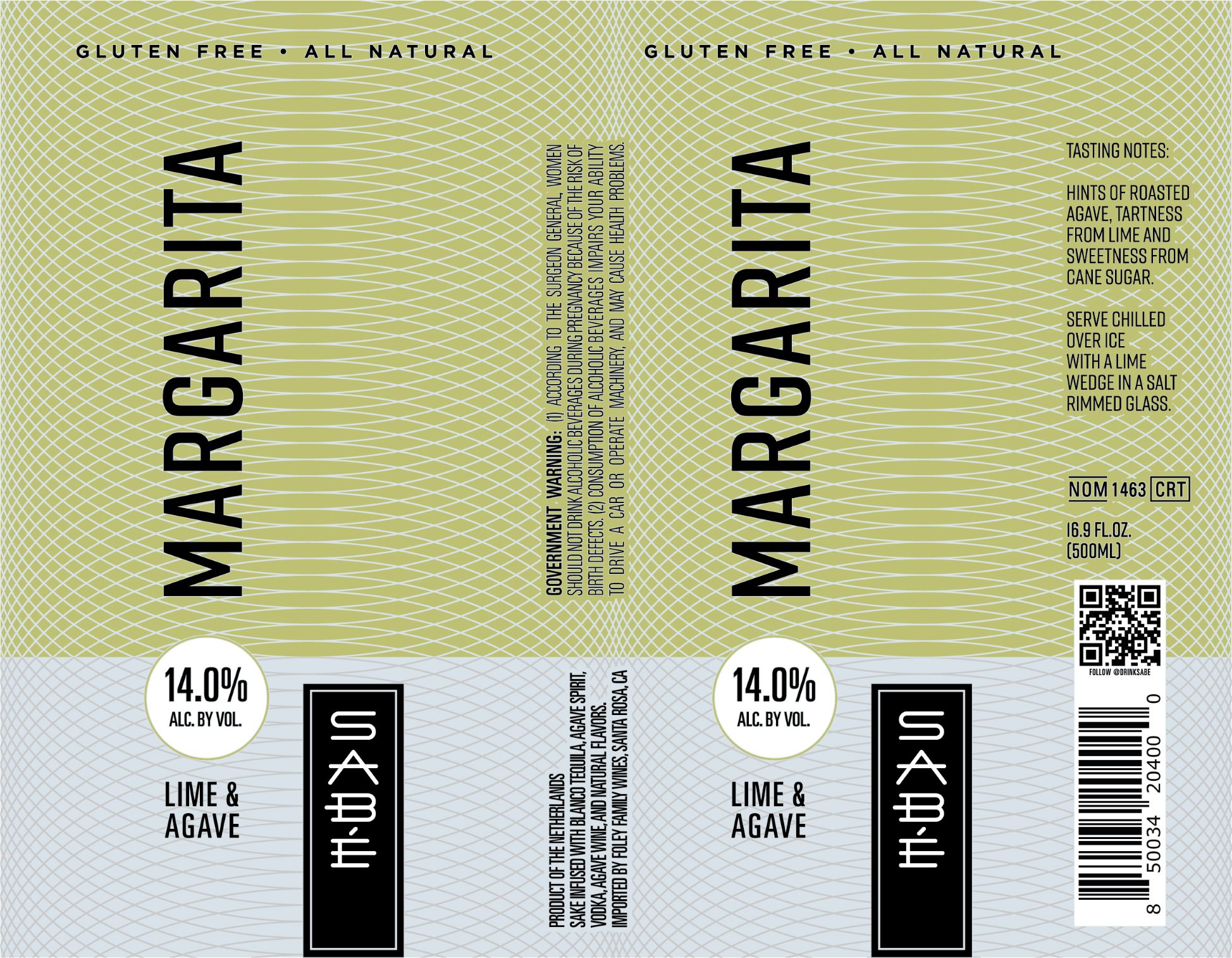 TABC label artwork for SABE MARGARITA