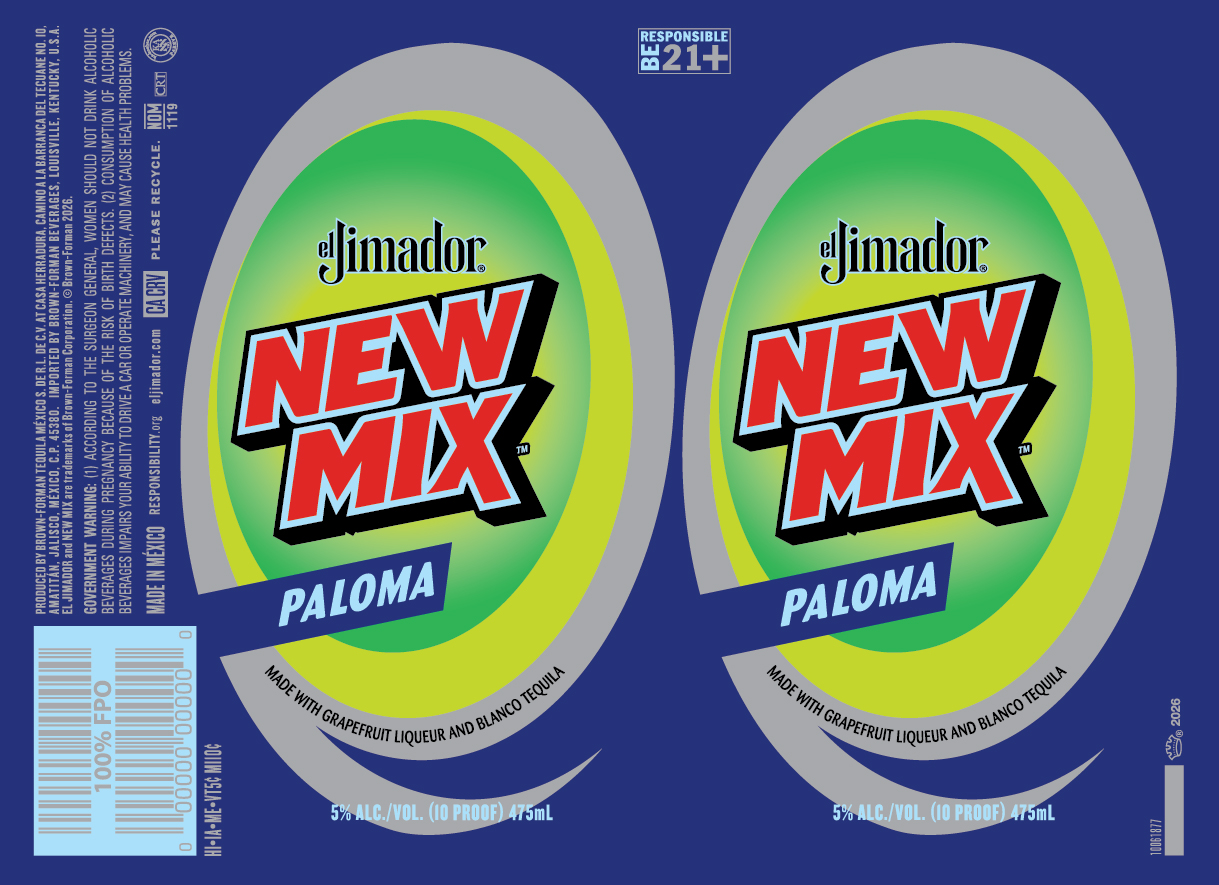 TABC label artwork for el Jimador New Mix Paloma