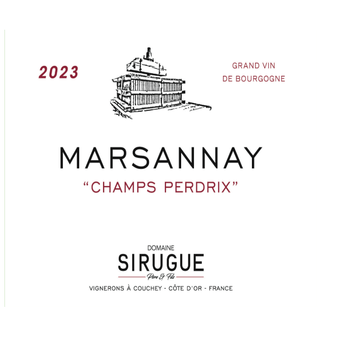 TABC label artwork for Domaine Sirugue Pere et Fils Marsannay Champs Perdrix Red