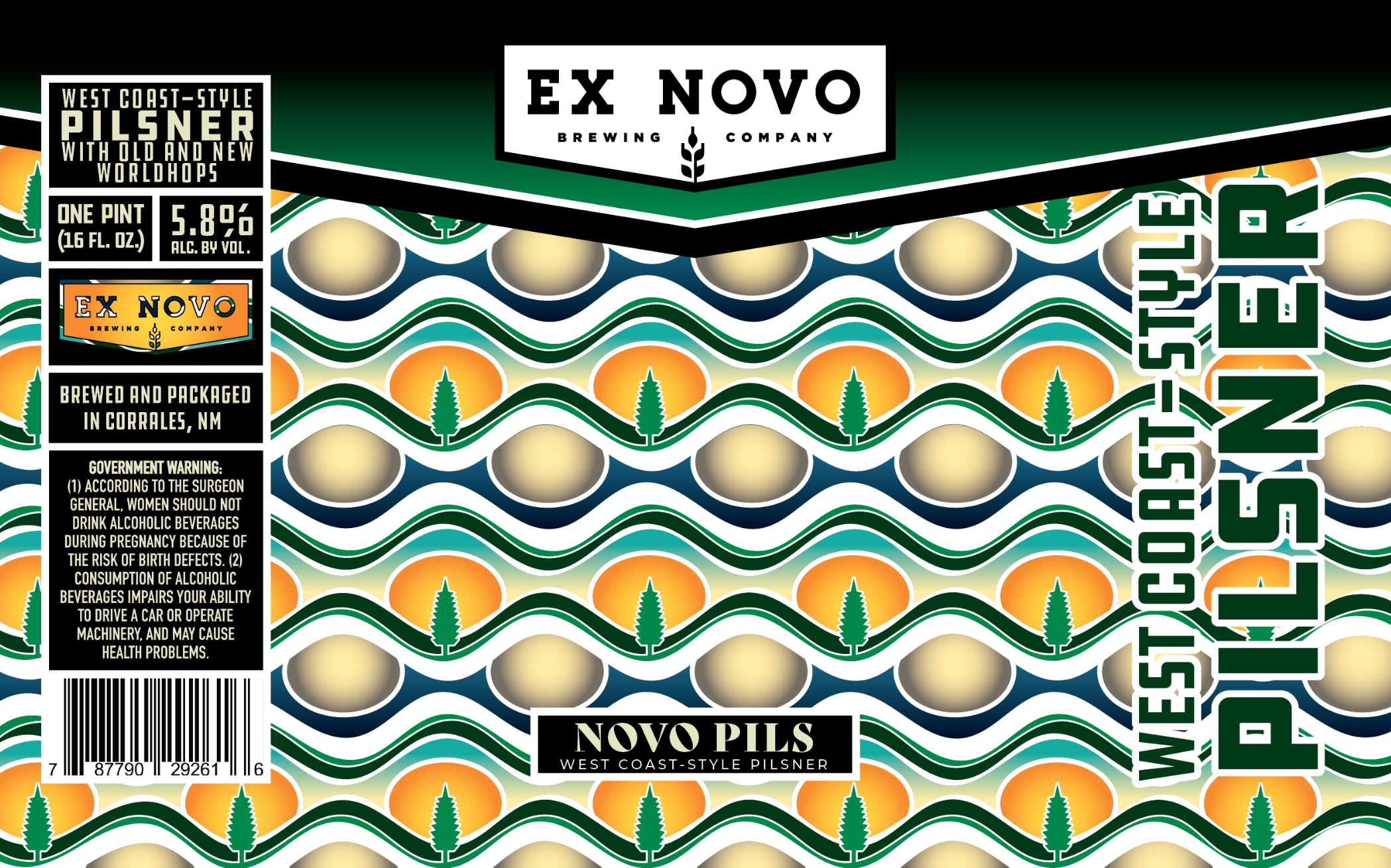 TABC label artwork for Ex Novo, Novo Pils Pilsner