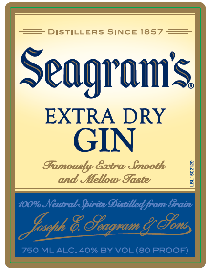 TABC label artwork for Seagram's Extra Dry Gin