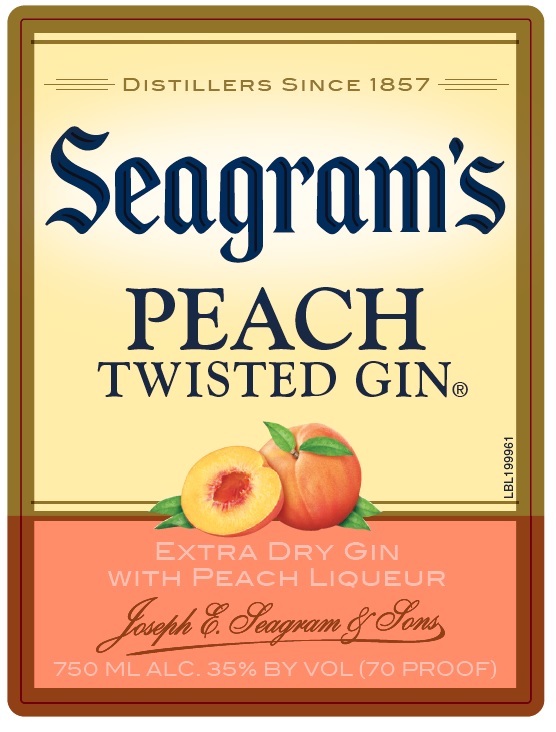 TABC label artwork for Seagram's Peach Twisted Gin