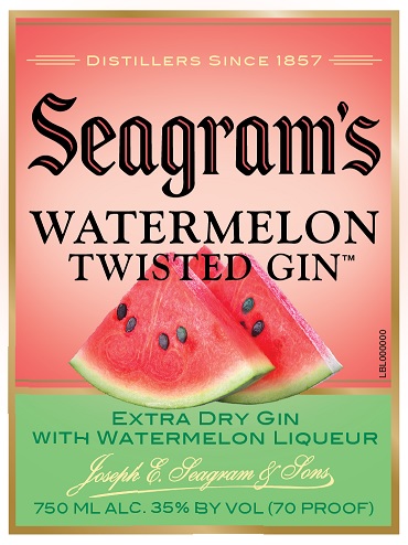 TABC label artwork for Seagram's Watermelon Twisted Gin