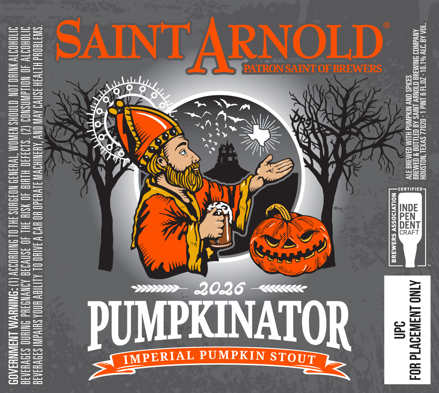 TABC label artwork for Pumpkinator 2026