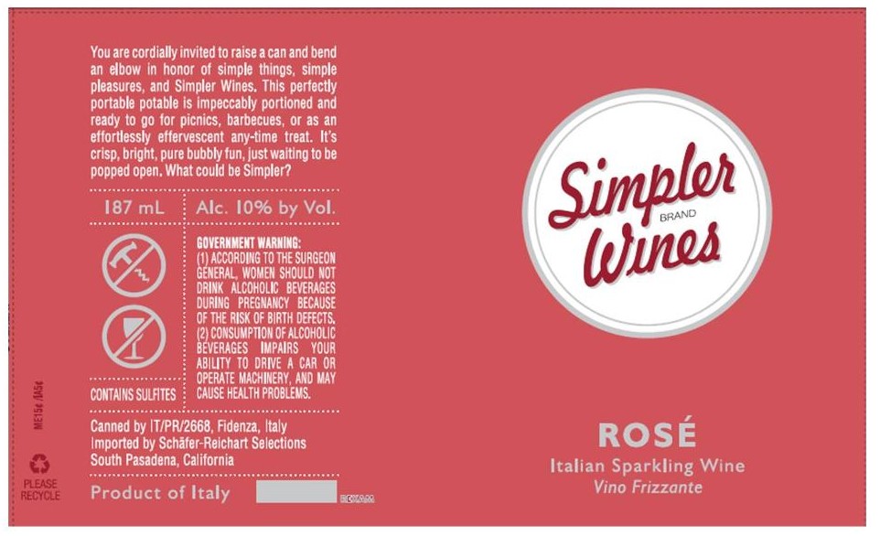 TABC label artwork for Simpler Wines Rose